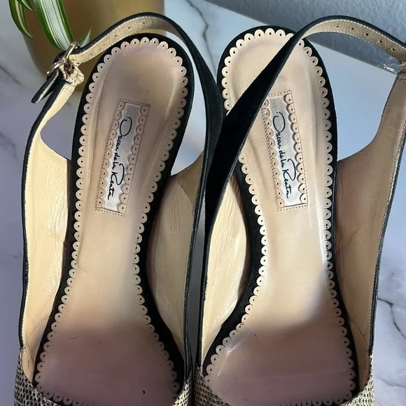 Oscar de la Renta Suede Slingback Pumps Size 41 - Fits 10 - Picture 3 of 6